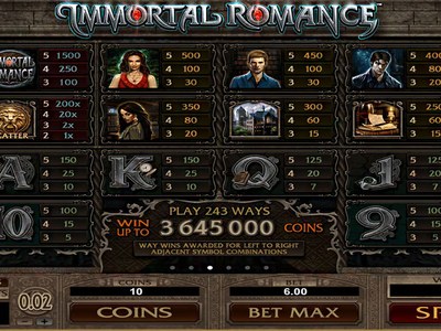 Игровой автомат Immortal Romance студии Microgaming